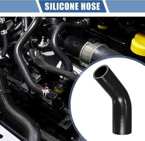 X AUTOHAUX 1 Pcs 28-32mm 1.10"-1.26" ID 102mm 4.02" Length 45 Degrees Black Car Silicone Hose Coolant Hose Universal in Saudi Arabia