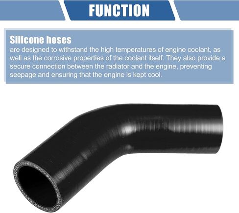 X AUTOHAUX 1 Pcs 28-32mm 1.10"-1.26" ID 102mm 4.02" Length 45 Degrees Black Car Silicone Hose Coolant Hose Universal in Saudi Arabia