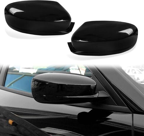 1Pair Door Side Mirror Covers Caps Fit for 2011-2014 Chrysler 200 for 2011-2018 Chrysler 300 Glossy Black Mirror Cap Covers in Saudi Arabia