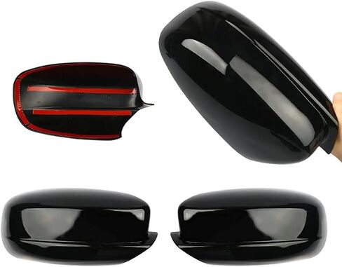 1Pair Door Side Mirror Covers Caps Fit for 2011-2014 Chrysler 200 for 2011-2018 Chrysler 300 Glossy Black Mirror Cap Covers in Saudi Arabia