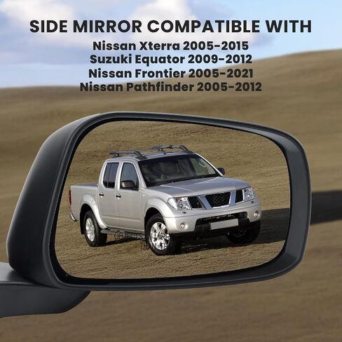 Right Passenger Side Mirror Compatible with Nissan Frontier 2005-2021 Power Manual Folding Non-Heated in Kuwait