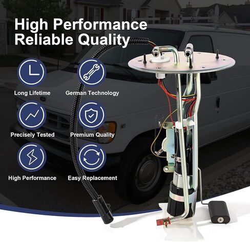 مجموعة مضخة الوقود الكهربائية متوافقة مع 1997-2003 Ford E-150 E-250 E-350 E-450 Econoline Club Wagon Super Duty Gas 4.2L 4.6L 5.4L 6.8L استبدال E2206S VANBOL0149 مع وحدة 2 Tube Van Van in Saudi Arabia