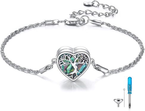 Bracelet for Women 925 Sterling Silver Abalone Shell Bar Pendant Jewelry Gift For Women Mom in Saudi Arabia
