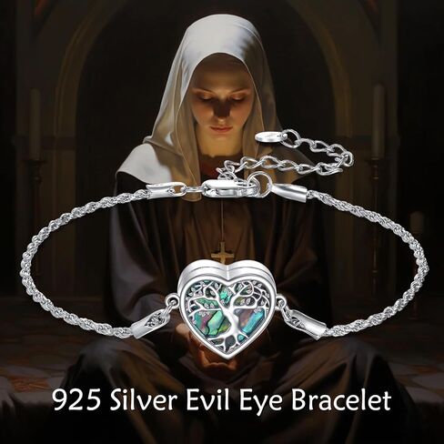 Bracelet for Women 925 Sterling Silver Abalone Shell Bar Pendant Jewelry Gift For Women Mom in Saudi Arabia