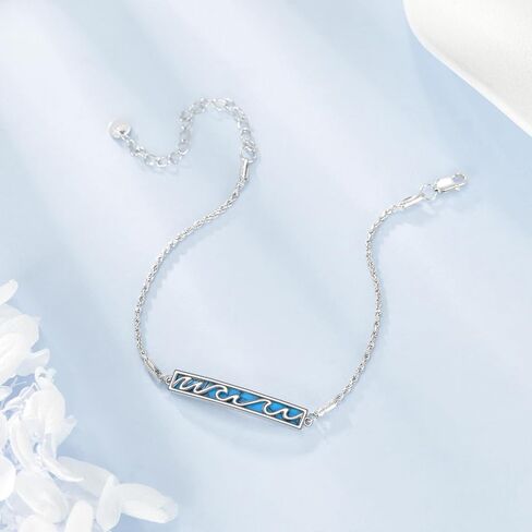 سوار للنساء 925 Sterling Silver Abalone Shell بار هدية مجوهرات للنساء أمي in Kuwait