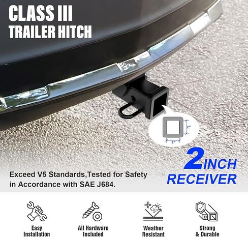 Hitch المقطورة الخلفية APS ، 2 بوصة قطرات القطر من الفئة 3 Hitch Cover متضمنة مع Honda Pilot 2016-2022 in Saudi Arabia