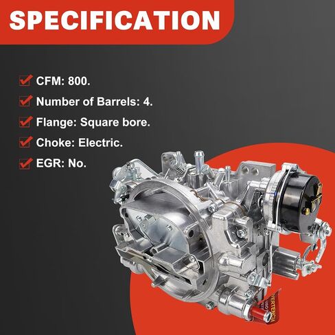 USTAR 1913 استبدال المكربن لـ AVS2 Series 800 CFM 4 Barrel Square Bore مع خنق كهربائي in Saudi Arabia