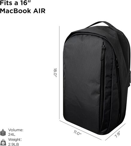 ALPAKA Metro Backpack Pro for Men - Fits 15.6" Laptop Business Travel Backpack with YKK Zippers, MOD Key Leash & Luggage Pass-through, Durable Padded and Weatherproof Work Bag, VX42 (Black) in Saudi Arabia