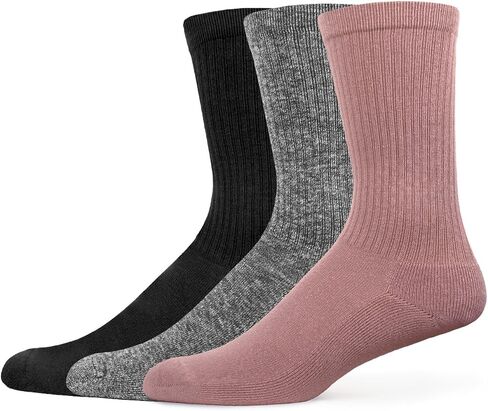 HUE Men's Casual Ribbed Must-Have Crew Lightweight Athletic Super Soft Socks 3 Pair Pack in Saudi Arabia