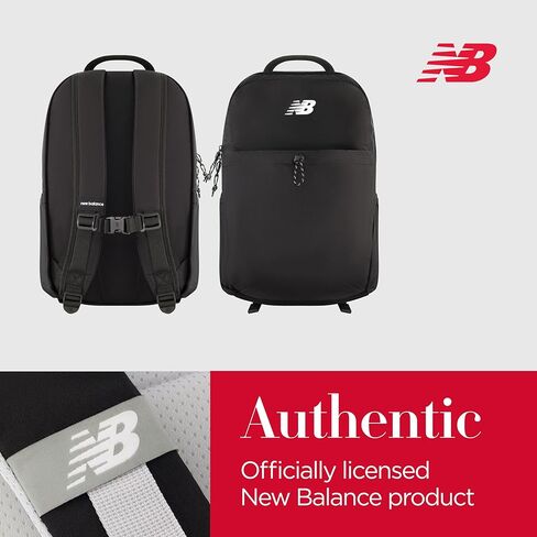 New Balance Essentials Laptop Backpack, Casual Commuter Travel Bag for Men and Women, Black, 17.5 Inches in Saudi Arabia