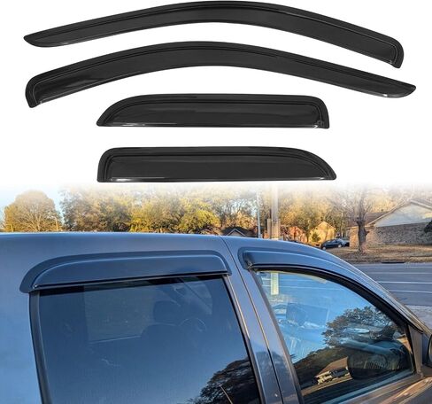 Modern-Depo Window Visor Rain Guards Vent Deflectors, Compatible with 2021-2025 Ford Bronco Sport 4DR, Slim Style Black Tape-On Side Car Window Visors, 4PCS in Kuwait