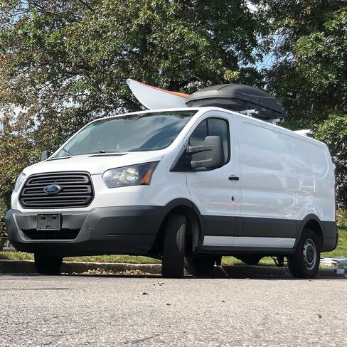 Vantech Heavy Duty 3 Bar Ladder Roof Rack Compatible with: Ford Transit Cargo Van Low Roof (White) in Kuwait