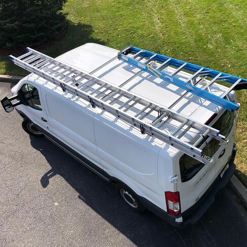 Vantech Heavy Duty 3 Bar Ladder Roof Rack Compatible with: Ford Transit Cargo Van Low Roof (White) in Kuwait