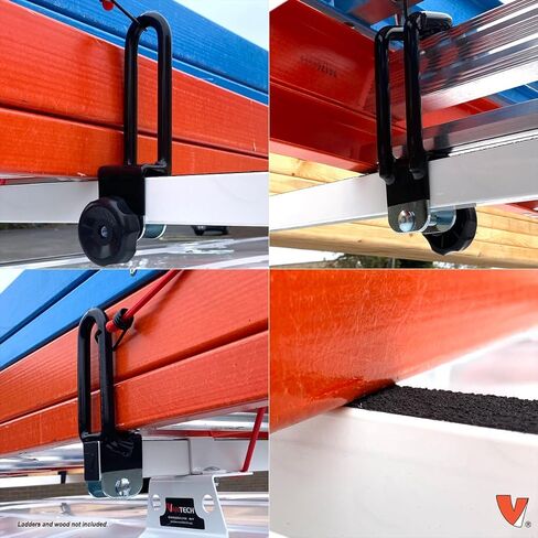 Vantech Heavy Duty 3 Bar Ladder Roof Rack Compatible with: Ford Transit Cargo Van Low Roof (White) in Kuwait
