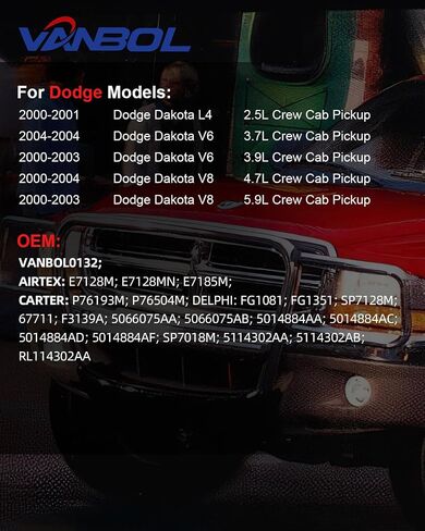 مجموعة وحدة مضخة الوقود الكهربائية متوافقة مع 2000-2004 دودج داكوتا غاز 2.5L 3.7L 3.9L V8 4.7L 5.9L 24 Gal. استبدل E7128MN E7185M VANBOL0132 مع بيك آب O-Ring Crew Cab in Saudi Arabia