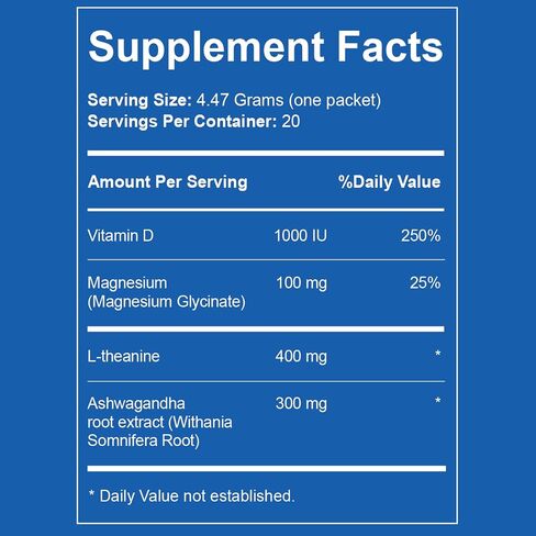 Liquid Anti Stress Cortisol | Liquid Magnesium Drink Cortisol | L-Theanine, Ashwagandha, Magnesium, Ashwagandha | 20 Packets | Sugar Free in Saudi Arabia
