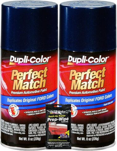 Dupli-Color True Blue Exact-Match Automotive Paint For Ford Vehicles - 8 oz, Bundles with Prep Wipe (3 Items) in Saudi Arabia