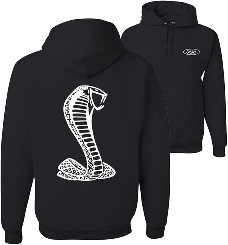 Wild Bobby Retro Ford Shelby Cobra Emblem Vintage White Logo Cars and Trucks Front and Back Unisex Hoodie Sweatshirt in Saudi Arabia