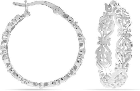 LeCalla 925 Sterling Silver Jewelry Love Heart Infinity Linked Click-Top Hoop Earrings for Women in Saudi Arabia