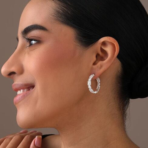 LeCalla 925 Sterling Silver Jewelry Love Heart Infinity Linked Click-Top Hoop Earrings for Women in Saudi Arabia