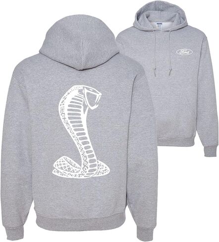 Wild Bobby Retro Ford Shelby Cobra Emblem Vintage White Logo Cars and Trucks Front and Back Unisex Hoodie Sweatshirt in Saudi Arabia