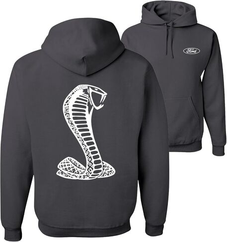 Wild Bobby Retro Ford Shelby Cobra Emblem Vintage White Logo Cars and Trucks Front and Back Unisex Hoodie Sweatshirt in Saudi Arabia