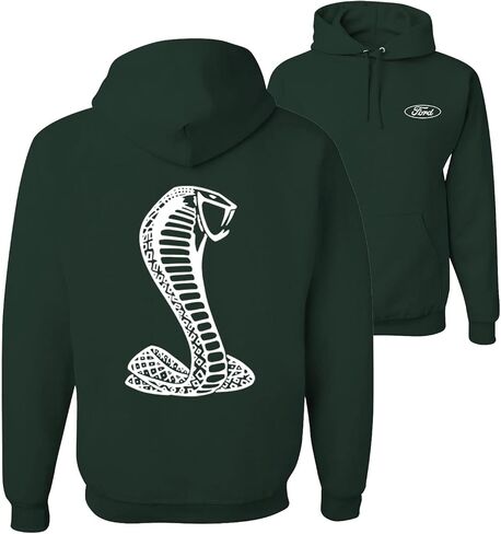 Wild Bobby Retro Ford Shelby Cobra Emblem Vintage White Logo Cars and Trucks Front and Back Unisex Hoodie Sweatshirt in Saudi Arabia