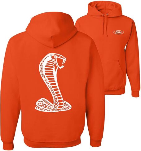 Wild Bobby Retro Ford Shelby Cobra Emblem Vintage White Logo Cars and Trucks Front and Back Unisex Hoodie Sweatshirt in Saudi Arabia