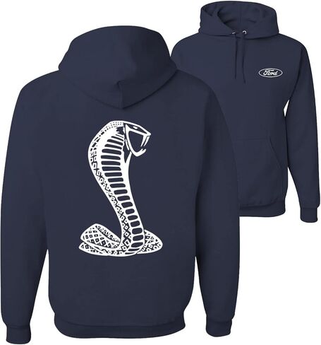 Wild Bobby Retro Ford Shelby Cobra Emblem Vintage White Logo Cars and Trucks Front and Back Unisex Hoodie Sweatshirt in Saudi Arabia