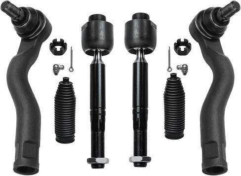 Detroit Axle - Front 6pc Tie Rods Kit for 07-19 Toyota Tundra 08-19 Sequoia, 4 Suspension Outer & Inner Tie Rod Ends 2 Boots 2008 2009 2010 2011 2012 2013 2014 2015 2016 2017 2018 2019 Replacement in Saudi Arabia