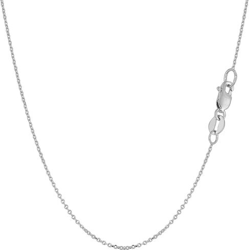 Jewelry Affairs 14k White Gold Round Cable Link Chain Necklace, 1.1mm in Saudi Arabia