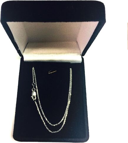 Jewelry Affairs 14k White Gold Round Cable Link Chain Necklace, 1.1mm in Saudi Arabia