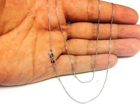 Jewelry Affairs 14k White Gold Round Cable Link Chain Necklace, 1.1mm in Saudi Arabia