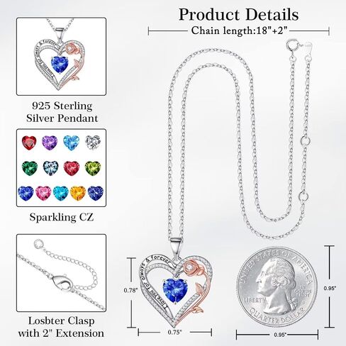 Memorjew Jewelry for Women - 925 Sterling Silver Heart Necklaces for Women, Anniversary Birthday Gifts for Women, Jewelry Gifts for Women Wife Girlfriend Mom in Saudi Arabia