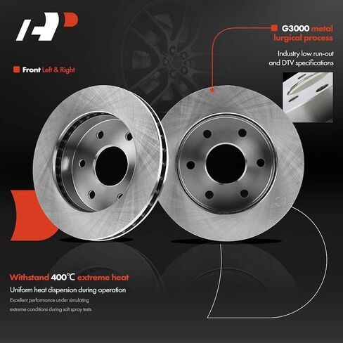 A-Premium 11.82 Inch (300mm) دوارات فرامل القرص المتنفيرة الأمامية + مجموعة منصات السيراميك متوافقة مع طرز Hyundai و KIA-Santa Fe 2010-2012 ، Sorento 2011-2013 ، 6-PC Set in Saudi Arabia