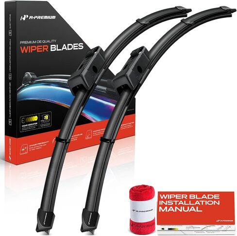 A-Premium Pack of 2 Windshield Wiper Blades with Wear Indicator & Towel - Compatible with Porsche 911 2013-2024, Boxster 2013-2016, Cayman 2014-2016 - 21" and 22", TLPN Connector, Left and Right in Saudi Arabia