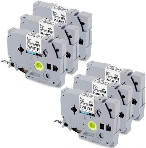 5-Pack 9mm TZe-221 Label Tape Replacement for Brother Black on White TZe221 TZ Tape 9mm 0.35" Laminated White Label Maker Tape TZe221 TZ221 (Black on White, 5PK) in Saudi Arabia