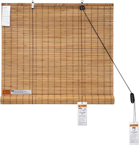 Bamboo Blinds for Interior Windows, Light Filtering Cordless Bamboo Roll Up Shades,Roller Window Blinds Curtain for Home, Living Room, Dining Room, Blinds Size: 48" W x 72" H in Saudi Arabia