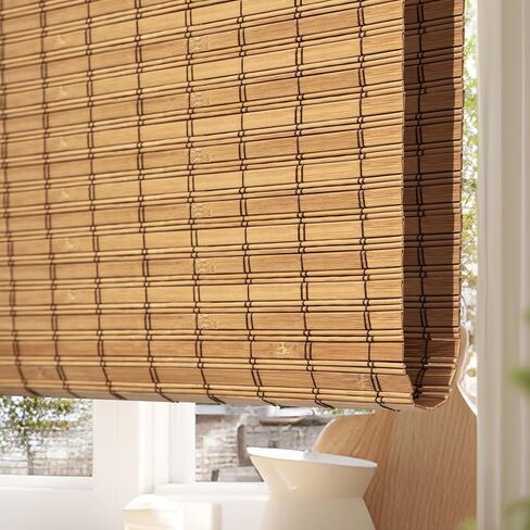 Bamboo Blinds for Interior Windows, Light Filtering Cordless Bamboo Roll Up Shades,Roller Window Blinds Curtain for Home, Living Room, Dining Room, Blinds Size: 48" W x 72" H in Saudi Arabia