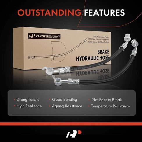 A-Premium Rear Side Brake Hydraulic Hose Compatible with Hyundai and Kia Models - Azera 2012-2017, Sonata 2011-2015, Cadenza 2014-2016, Optima 2011-2016 - Replace# 587373V600(Pack of 2) in Saudi Arabia