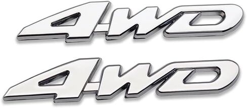 2PCS Metal 4WD Logo Emblem 3D رباعي الدفع شارة خارج طريق Road Road 4x4 Sport Decal Car Trunk Presentive for Universal Oper (Black) in Kuwait