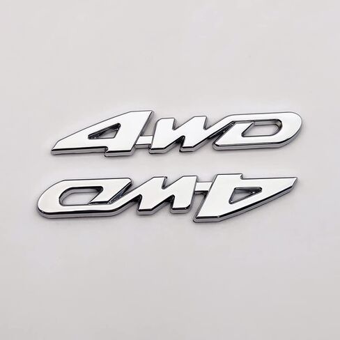 2PCS Metal 4WD Logo Emblem 3D رباعي الدفع شارة خارج طريق Road Road 4x4 Sport Decal Car Trunk Presentive for Universal Oper (Black) in Kuwait