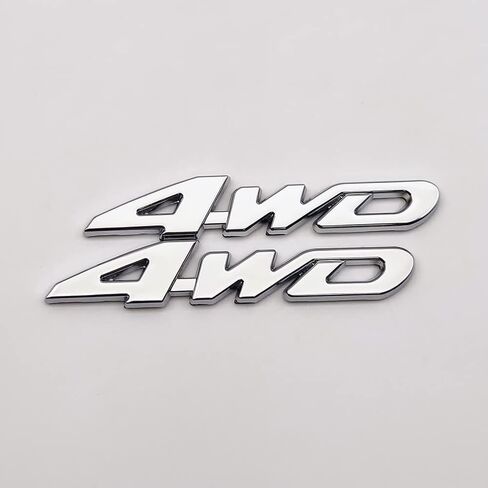 2PCS Metal 4WD Logo Emblem 3D رباعي الدفع شارة خارج طريق Road Road 4x4 Sport Decal Car Trunk Presentive for Universal Oper (Black) in Kuwait