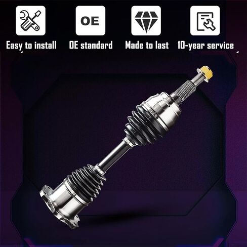 استبدال محور CV الأمامي لعام 2002 2003 2004 2005 2006 شيفروليه أفالانش 1500 كاديلاك إسكاليد تحويلة ، ل GMC Sierra Yukon XL Chevy Tahoe Suburban Silverado 1500 Assembly [6-Lug ؛ 4WD] in Kuwait