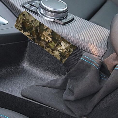 Hunting Camo Pattern 2 Pieces Car Gear Shift Cover Set for Women Men, Non-Slip Auto Gear Shift Knob Protector with Handbrake Cover Automotive Interior Decoration in Kuwait