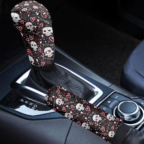 Hunting Camo Pattern 2 Pieces Car Gear Shift Cover Set for Women Men, Non-Slip Auto Gear Shift Knob Protector with Handbrake Cover Automotive Interior Decoration in Kuwait