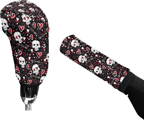 Hunting Camo Pattern 2 Pieces Car Gear Shift Cover Set for Women Men, Non-Slip Auto Gear Shift Knob Protector with Handbrake Cover Automotive Interior Decoration in Kuwait