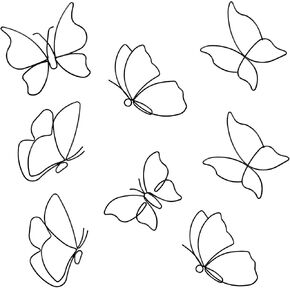 Meyeyaia 8pcs ديكور جدار الفراشة المعدنية ، فن الجدار الفراشة الأسود ، الأسلاك الزهور الشارات ديكور مع فيلم الأظافر للمطبخ حفلة عيد ميلاد داخلي وخارجي ، 6 أنماط in Saudi Arabia