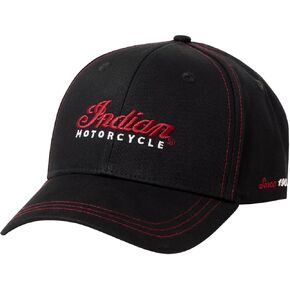 Indian Motorcycle Contrast Stitch Cap, Black, One Size, 100% Cotton, Durable and Soft, Strapback, Regular Fit - 2862744 in Kuwait