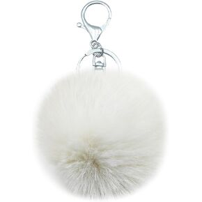 Pom Poms Keychains Faux Rabbit Fur Fluffy Pompoms Keyring for Women Handbag Bag Pendant in Kuwait